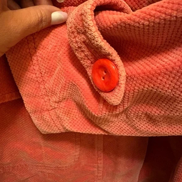 Idra Coral Corduroy Toggle Coat Size 4 – Faux Pockets - Picture 11 of 16